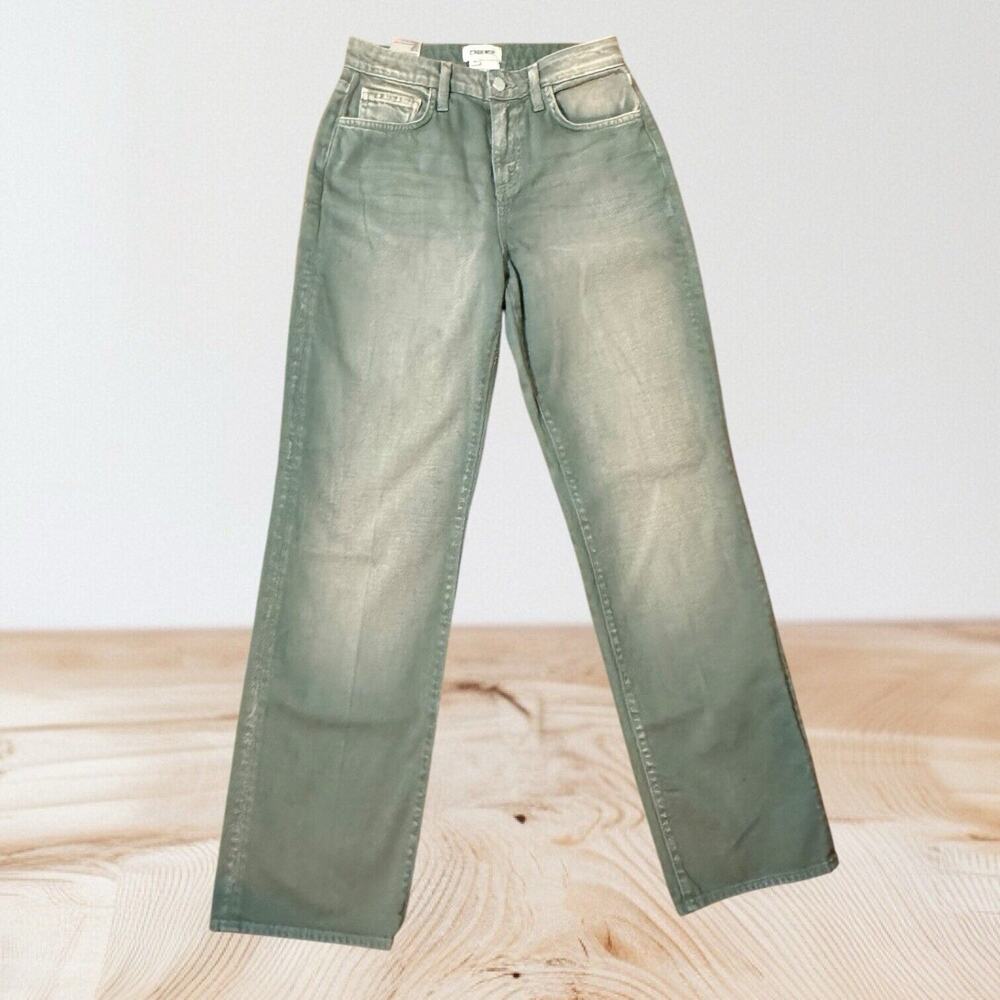 L'agence Ultra High‎ Rise Straight Jeans Pants Sz 24 Womens $285 Gray Jade 27x31